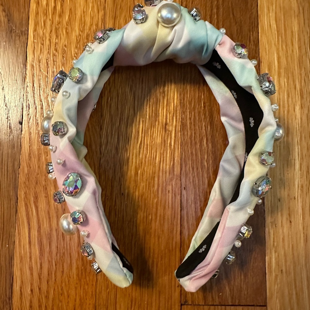 Stoney Clover Lane x Lele Sadoughi Rainbow Gingham headband